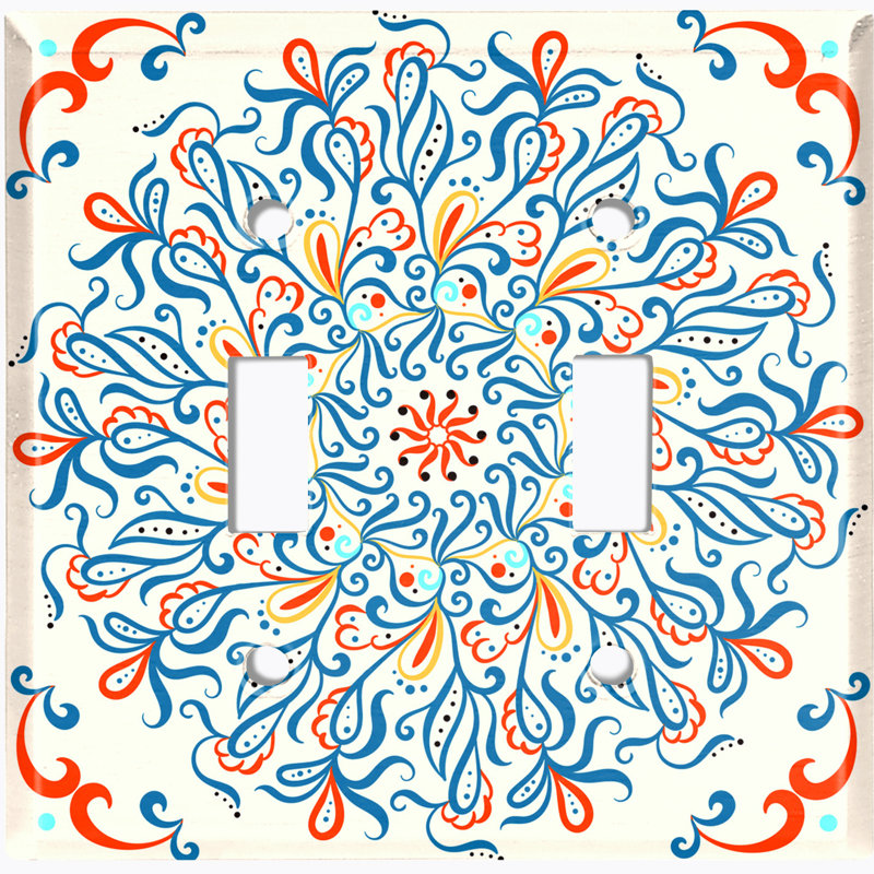 Patterned 2 - Gang Toggle Light Switch Standard Wall Plate