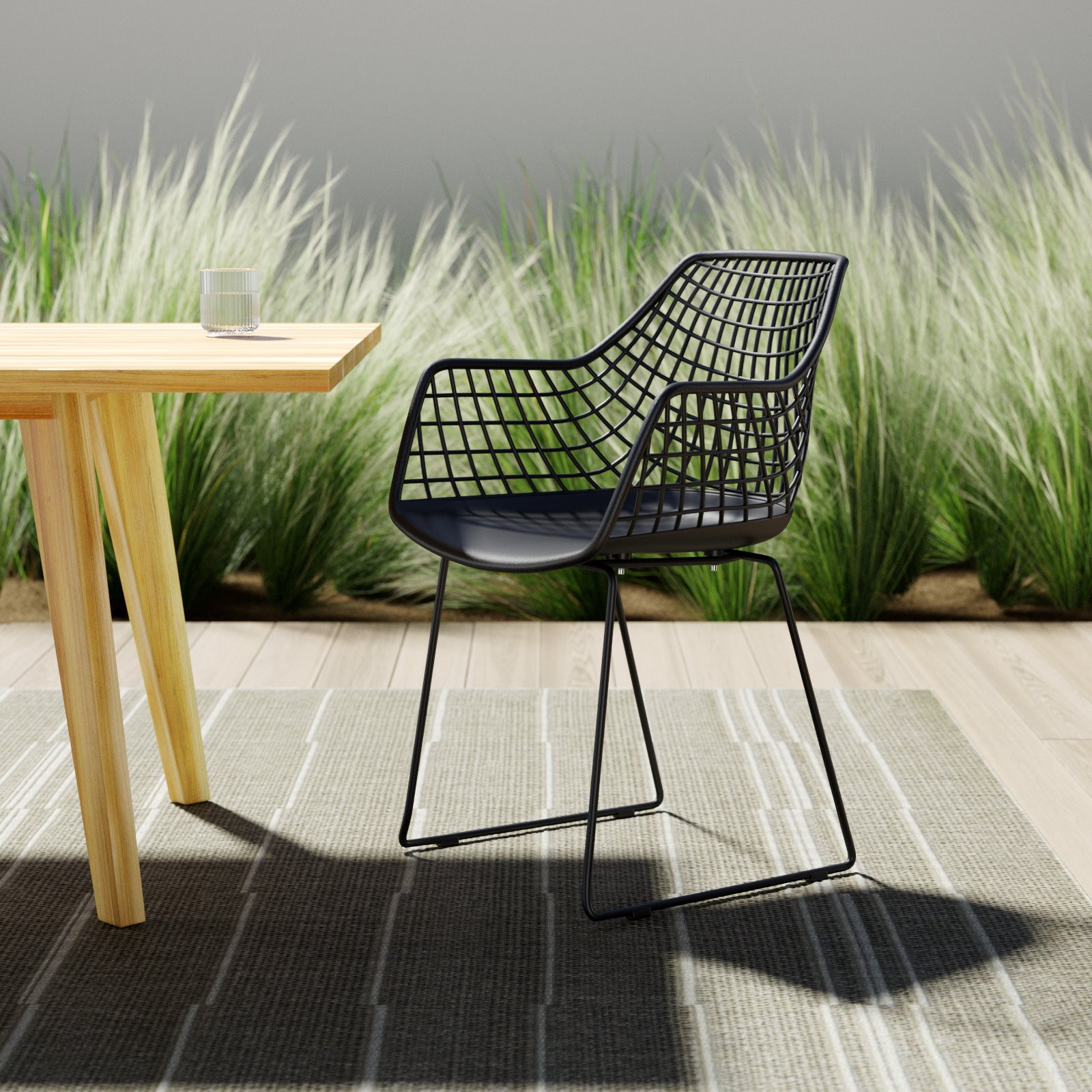 Norton Patio Dining Armchair, Black