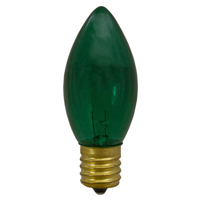 Set Of 4 Green C9 Transparent Christmas Replacement Bulbs - 3"