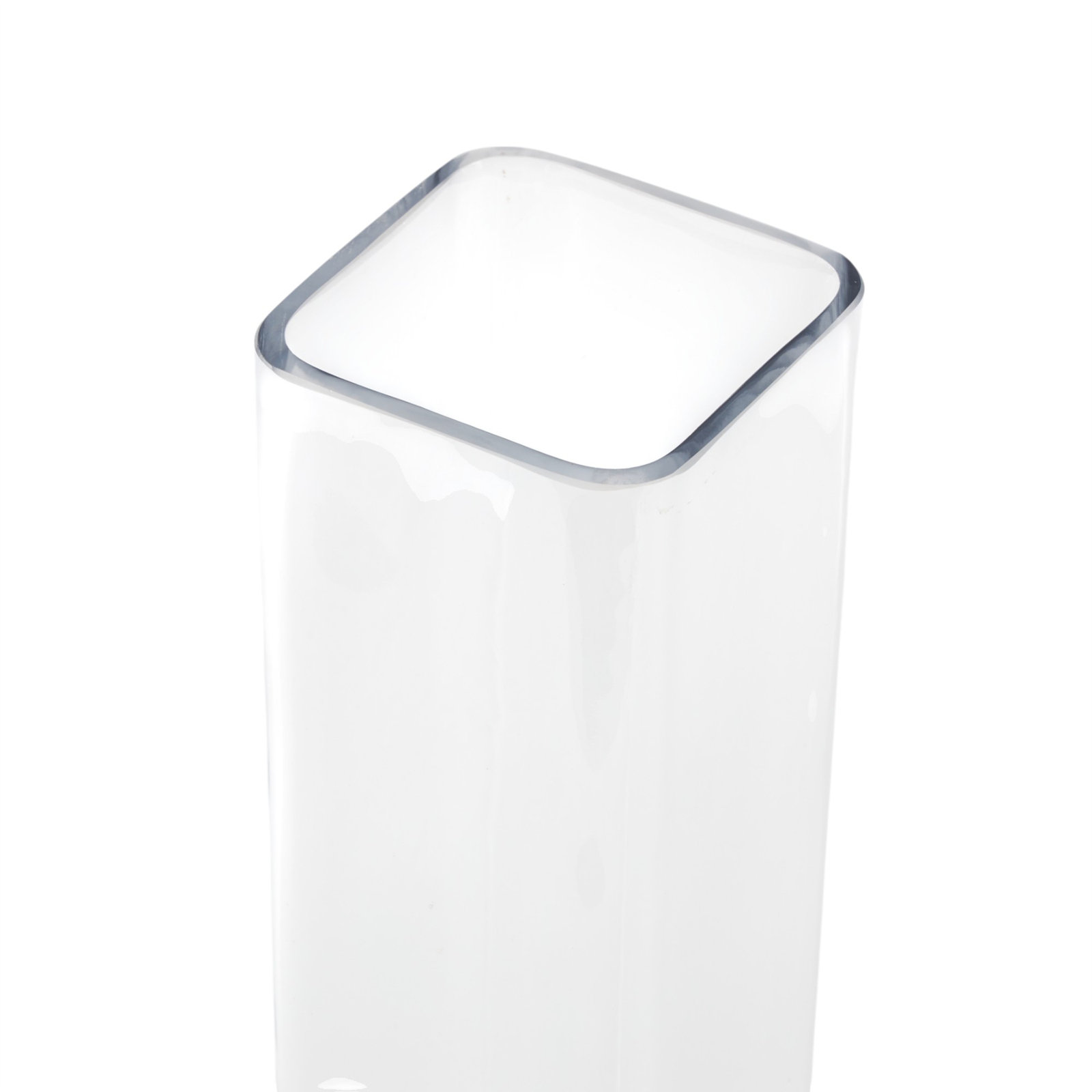 Cole and Grey Glass Tall Minimalistic Clear Decorative Vase, 23.55" H x 4.15" W x 4.15" D