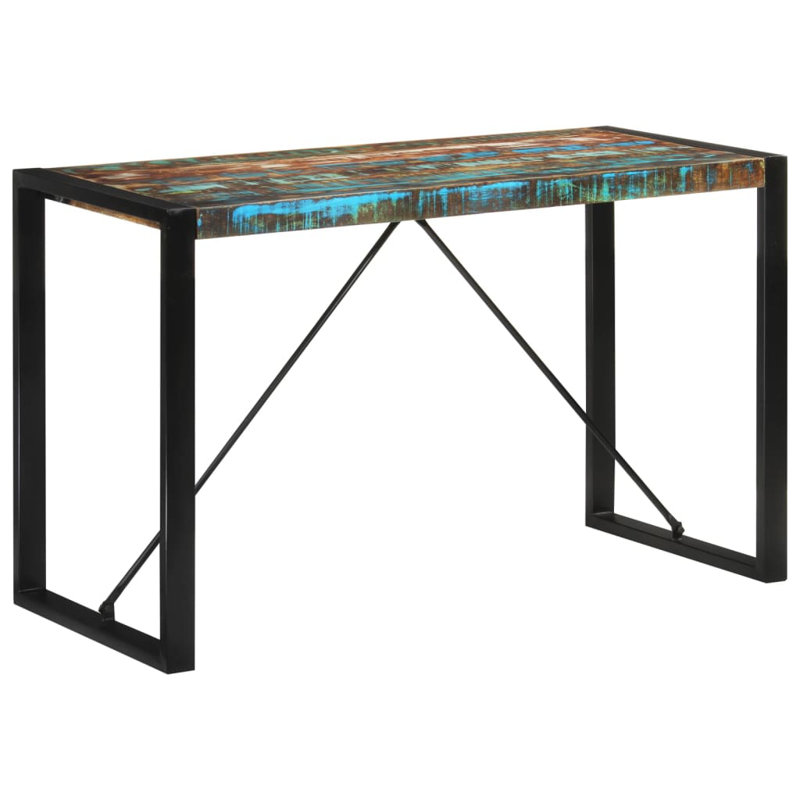 Powell Solid Wood Top Metal Base Dining Table, 75cm H x 55cm W x 120cm L