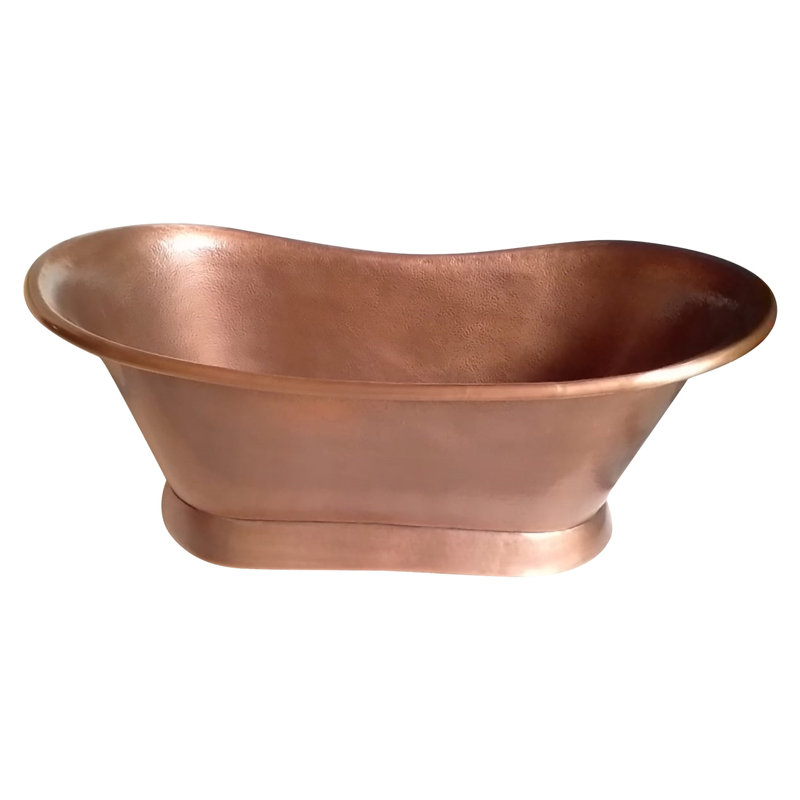 1371mm x 558mm Freestanding Soaking Copper Bathtub