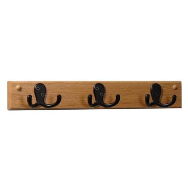 Wooden Mallet 4 Hook Shelf Nickel/Light Oak