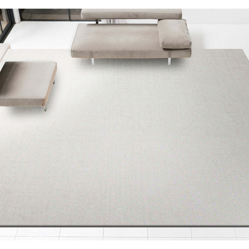 Area Rug in White, Rectangle 6' x 9'