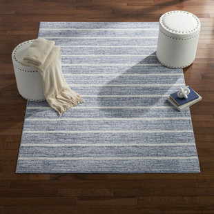 Lillian Lillian August Crescent Aris Modern Striped Area Rug, Blue/Ivory