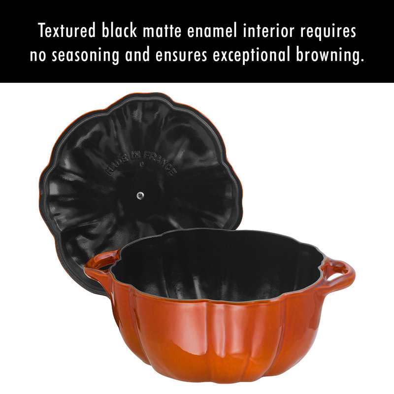 Cast Iron 3.65-qt Pumpkin Cocotte, Brunt Orange