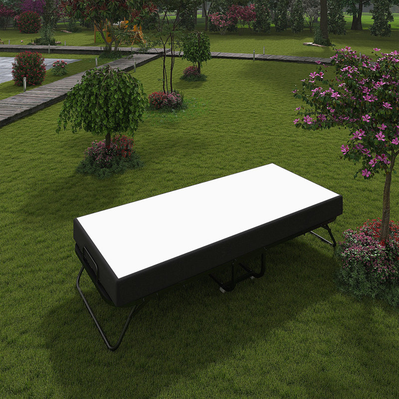 Lit pliant de luxe diplomate - taille simple - avec un luxueux matelas en mousse à mémoire de forme et une structure très solide et robuste