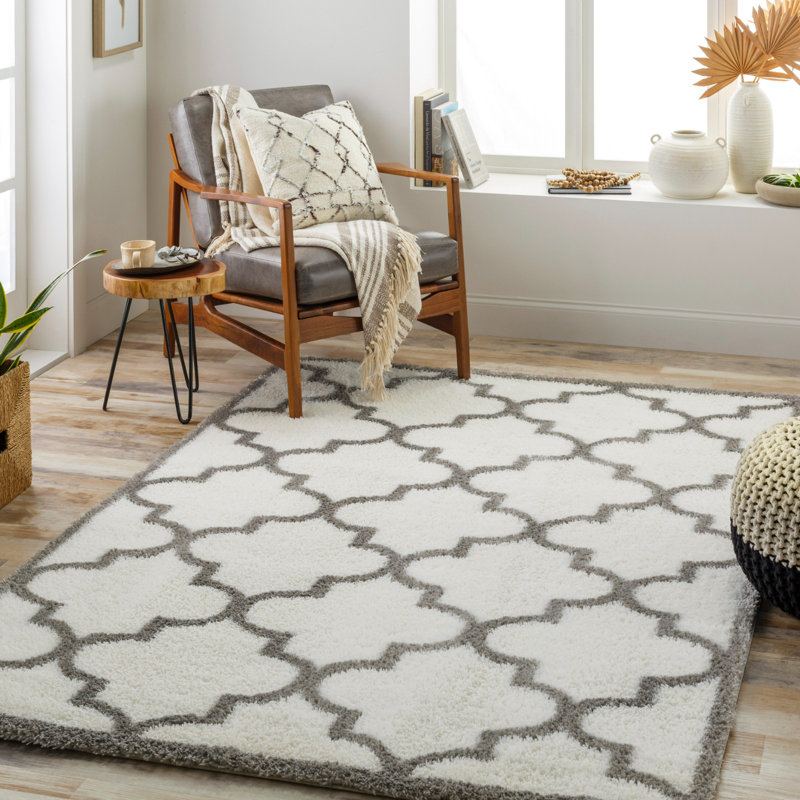 Geometric Shag 160cm X 213cm Area Rug