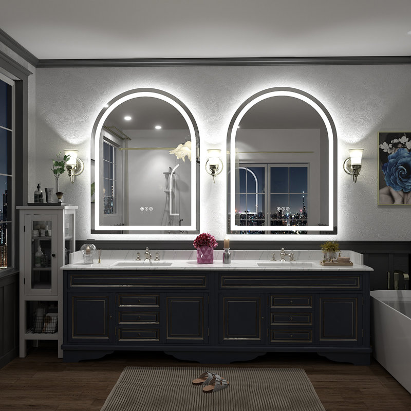 Wayfair Basics® UL Certified LED Anti-Fog Tempered Glass Arch Bathroom/Vanity Mirror , 42" x 32"