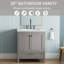 Meuble-lavabo autoportant de 30 pouces avec lavabo, comptoir en marbre d'ingénierie Carrara avec lavabo rectangulaire encastré en céramique, grande porte de rangement à fermeture en douceur-843253876