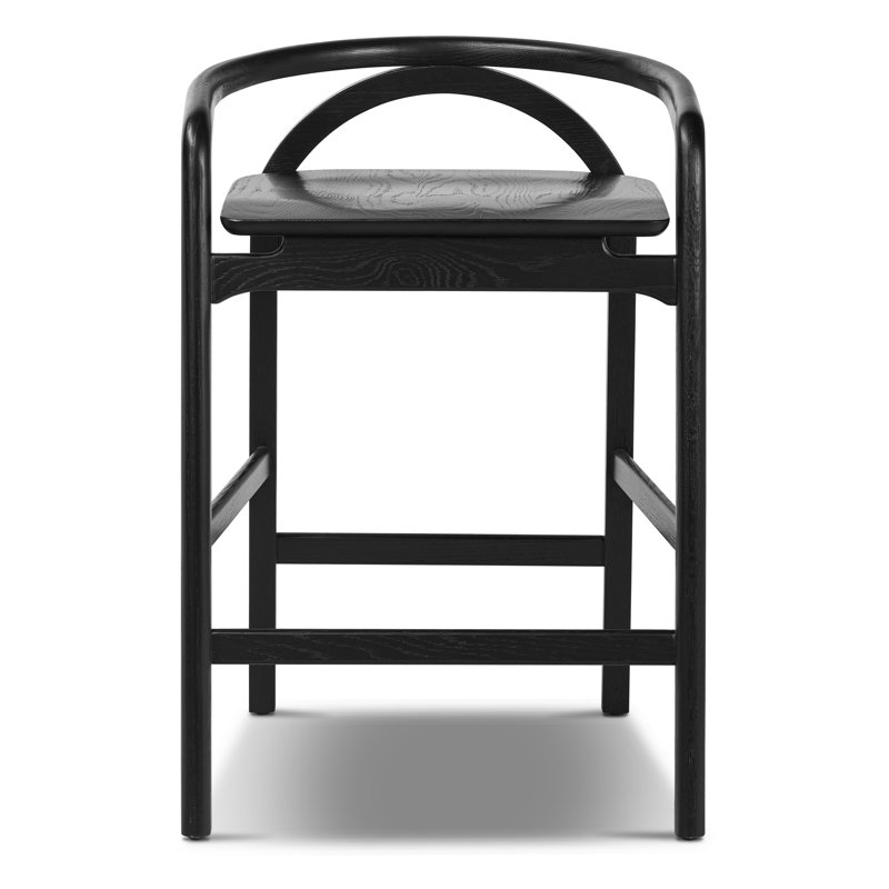 Maroma Counter Stool with Solid Wood Frame, Black