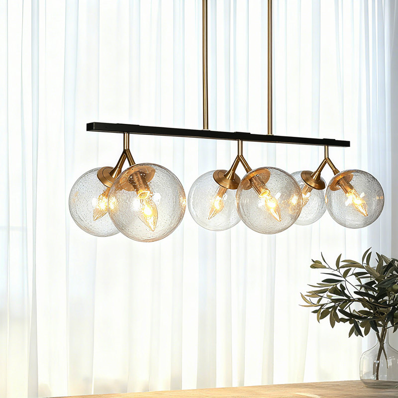 6-Light Globe Kitchen Island Linear Pendant