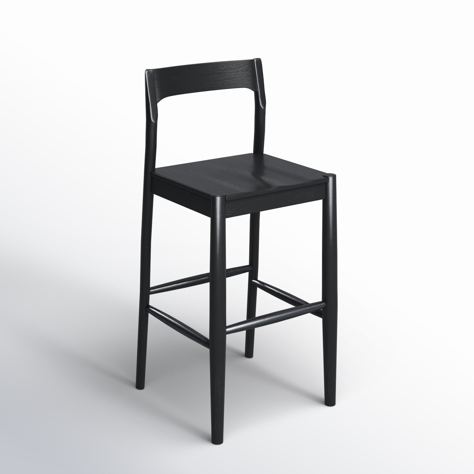 Krieger Bar Stool, Black, Bar Stool (30" Seat Height)