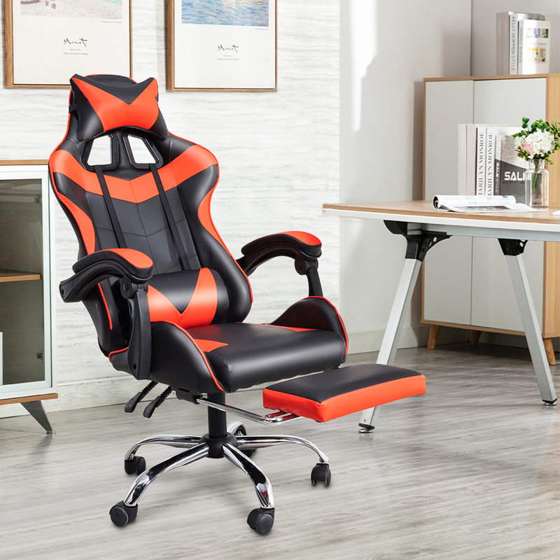Fauteuil de jeu PC et de course, Rouge / noir