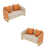 White/Orange Faux Leather