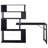 Home Office Computer Desk L-Shaped Corner Table, Rotating Computer Table with 5-Tier Bookshelf, Four Installation Methods, Lockable Casters (Black)-966394511