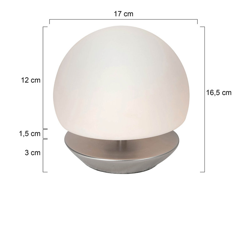 Dirleton Metal Globe Lamp, Matt brushed nickel
