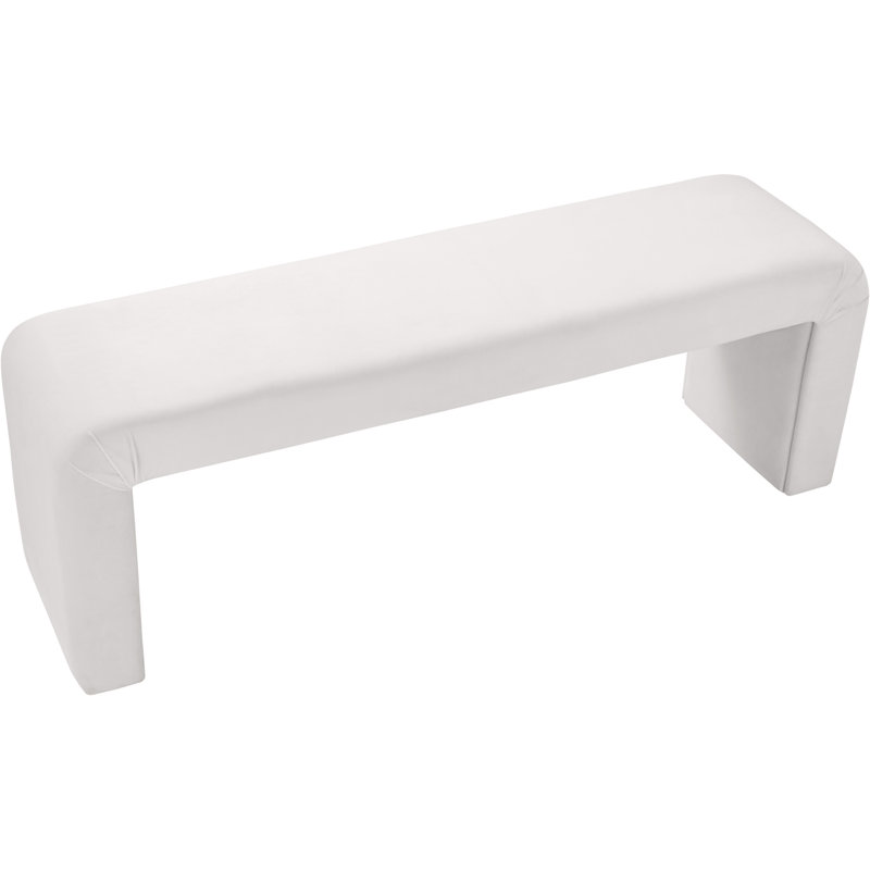 Edenborn Velvet Upholstered Bench, Cream Velvet