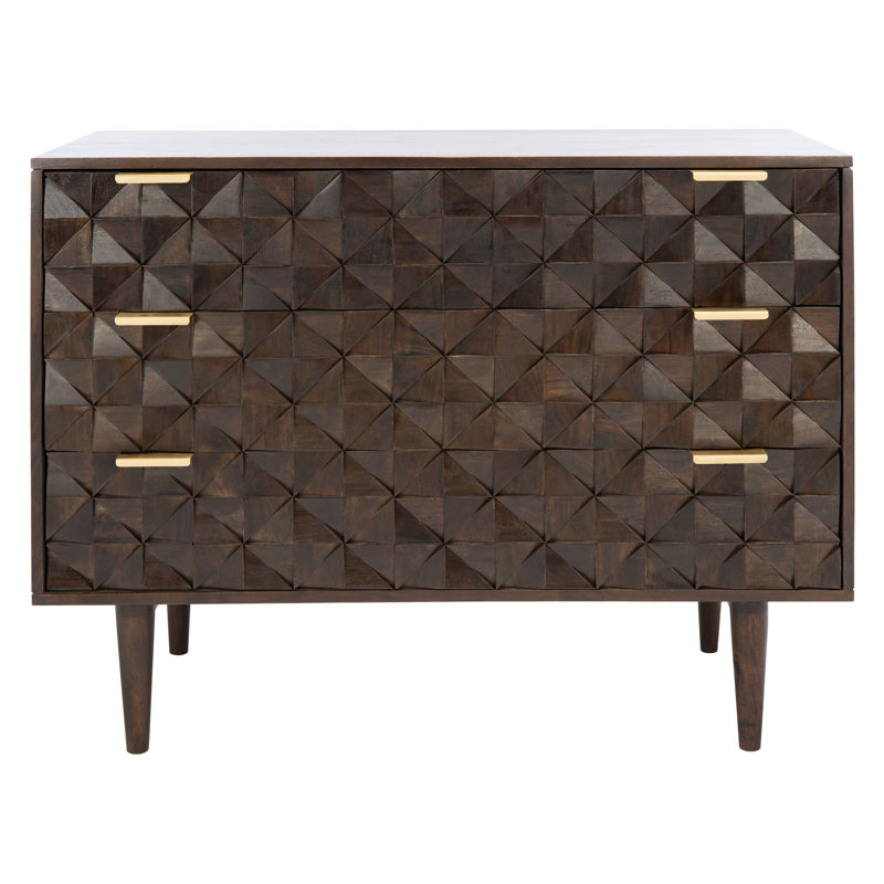 Solid Wood 39.4'' W 3 - Drawer Dresser