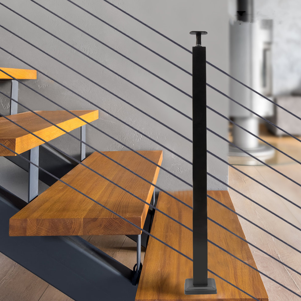 Straight Run Railing YXSUN 3 ft. H x 0.5 ft. W Metal Straight Railing | Wayfair