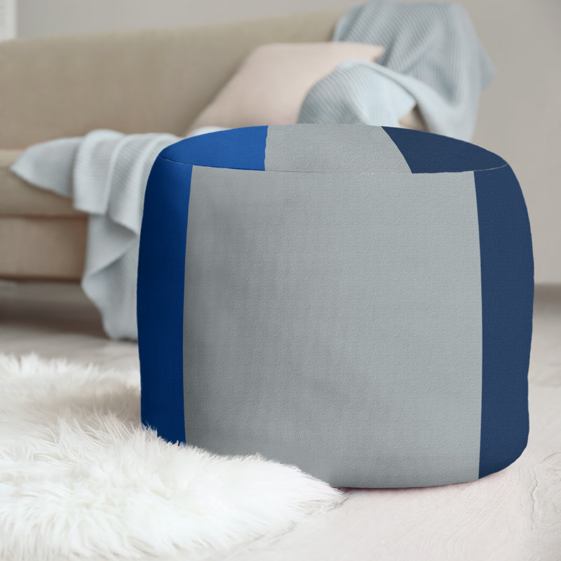 Repose-pieds repose-pieds rond 20,5", Bleu royal / gris / bleu marine, Saint-Louis