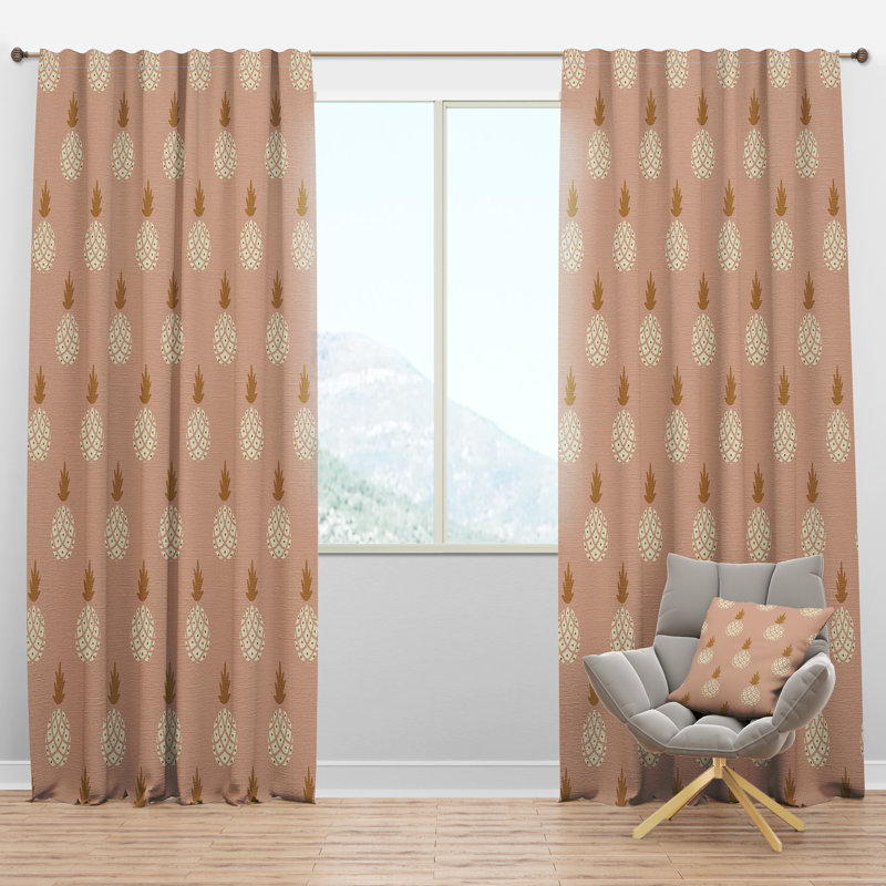 Panneau de rideau simple semi-diaphane avec passe-tringle Mid-Century, l 52 po x L 120 po