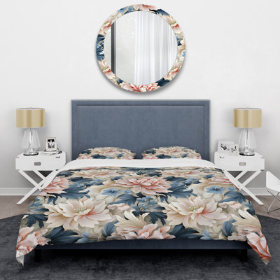 Ensemble de housse de couette Pinka Nd Blue Damask Marigold Oasis