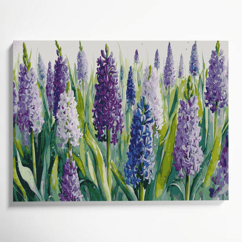 «Botanical Hyacinths», art mural sur toile bleue, H 11 po x l 14 po