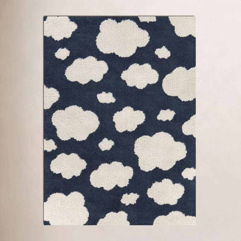 Primland Cloud Shag Area Rug, Rectangle 5'3" x 7', Navy
