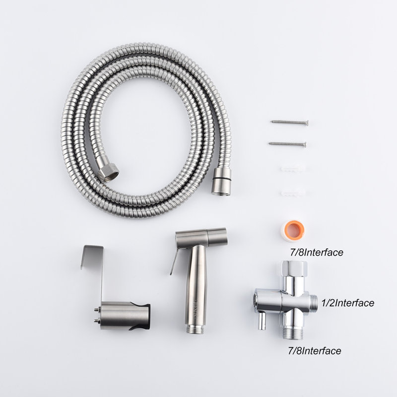 Stainless Steel Handheld Bidet Sprayer with Brass Valve