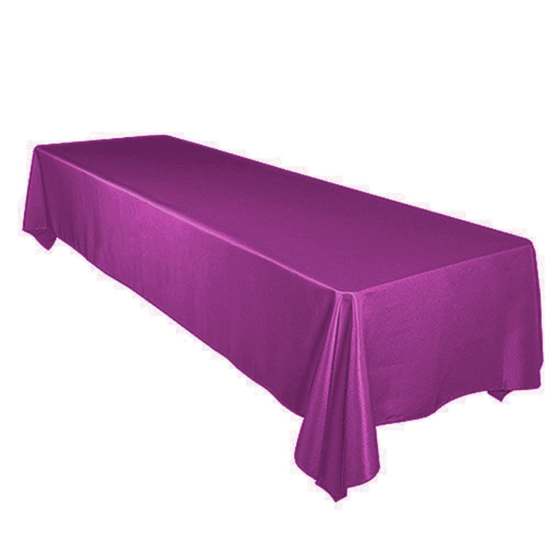 Tiano Solid Polyester Tablecloth, 72" x 58", Fuchsia
