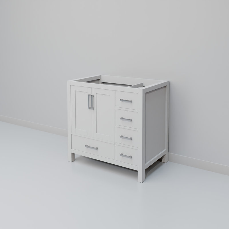 Jacques 36 in W x 22 in D Left Offset Single Bath Vanity, Dark Grey