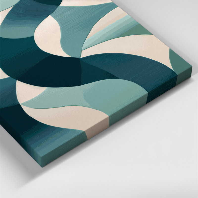 «Abstract Shapes 79», art mural sur toile bleue, H 18 po x l 12 po