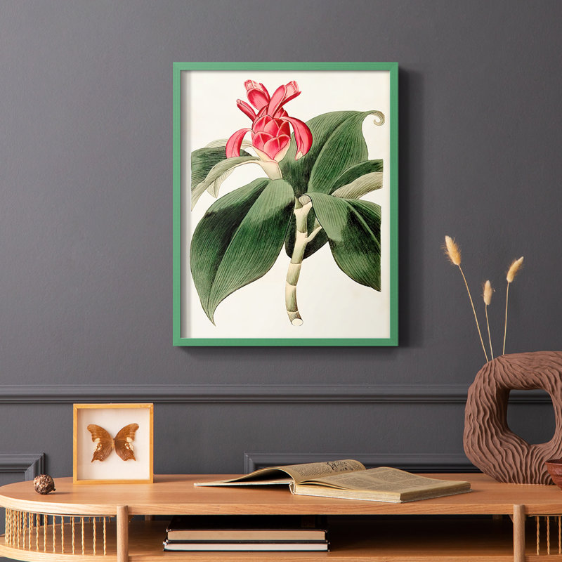 «Flora of the Tropics I», reproduction encadrée - bois massif, H 10 po x l 8 po, Vert