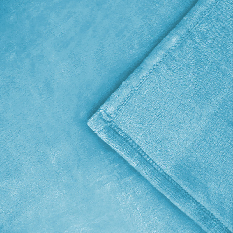 Jyon Soft Touch Mink Faux Fur Throw/Blanket, Light Blue, Single