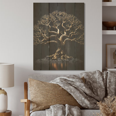 Noir Ambience Baobab Tree - Tree Baobab Wood Art On Natural Pine Wood