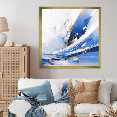 Bleu blanc cubiste kaléidoscope II sur toile