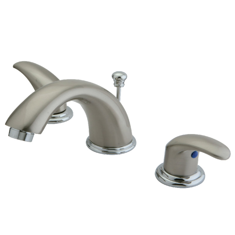 Robinet de salle de bain espacé Kingston, Nickel satiné / chrome poli 1