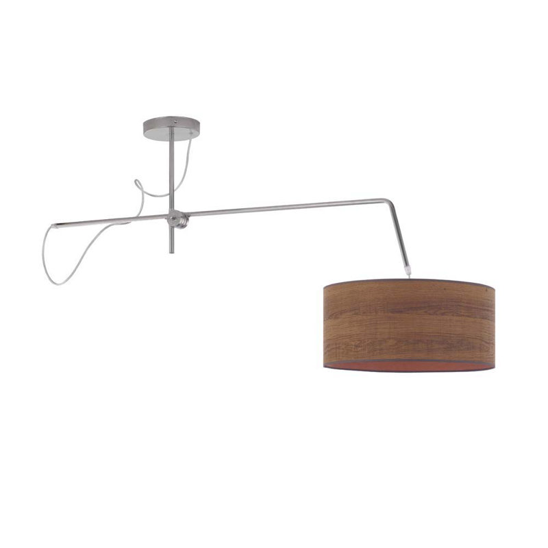 Brashaun 1 - Light Drum Pendant, Silver, Brown