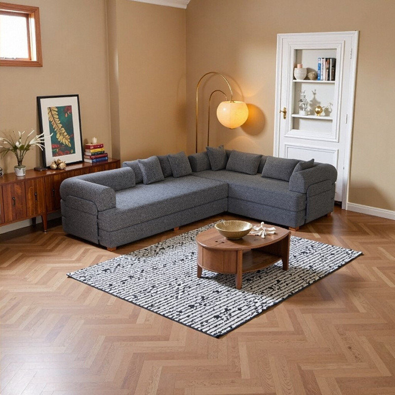 Canapé-lit pliant convertible de 78,7 pouces avec coussin cylindrique, sans pièce, Gris