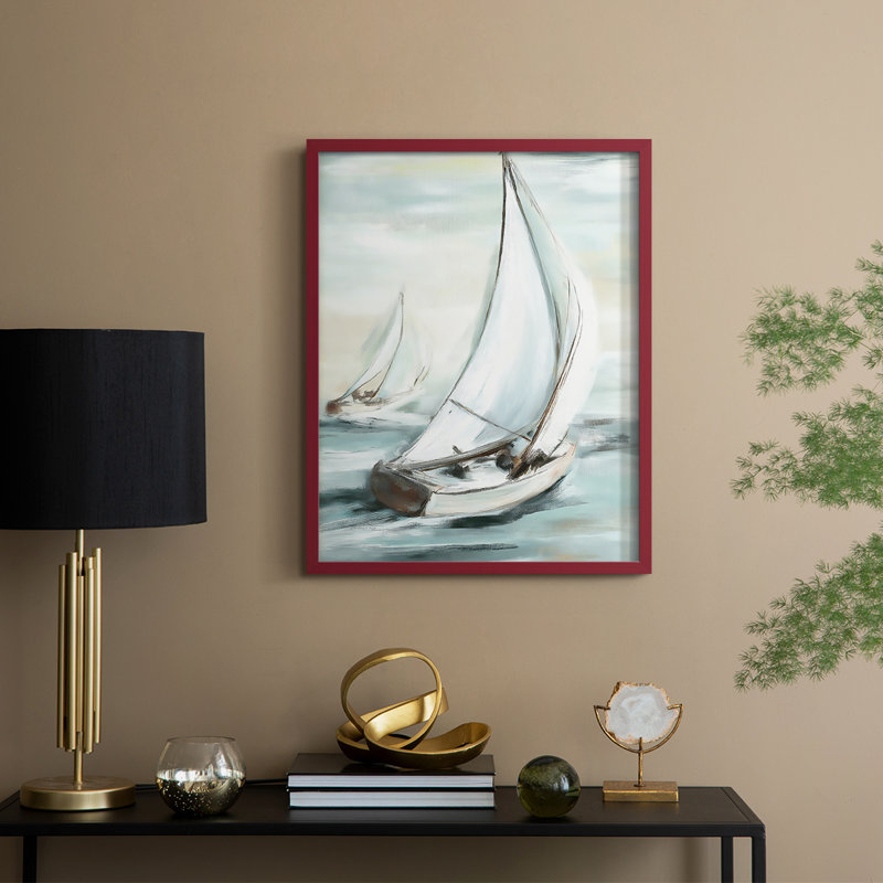 NAUTICAL Series LV, reproduction encadrée - bois massif, H 30 po x l 24 po, Rouge