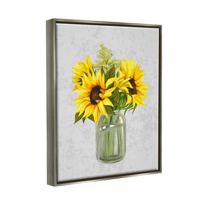 Bouquet de fleurs de tournesol jaunes - pétales de campagne - Peinture sur toile