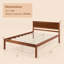 Cadre de lit en bois pour lit simple, double ou queen, avec tête de lit et sommier à lattes, et espace de rangement de 30 cm sous le lit.-1371625005-1371625011