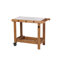 Table de barbecue extérieure en bois de 43 po avec roulettes, plateau en métal et rangement, pour barbecue