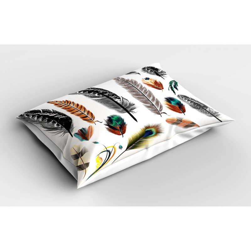 Brown/Gray/Green/Yellow Polyester Microfiber Piece Sham, Twin