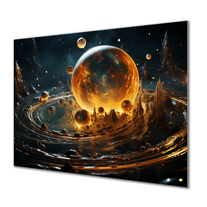 Art mural en métal jaune et noir, H 16 po x l 32 po x P 1 po