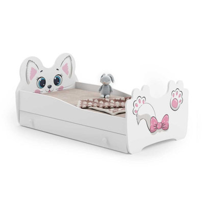 Pink Cat children's bed with drawer