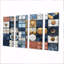 «Abstract Blue and White Rhythms Tiles III», ensemble d'art mural abstrait-2067110362