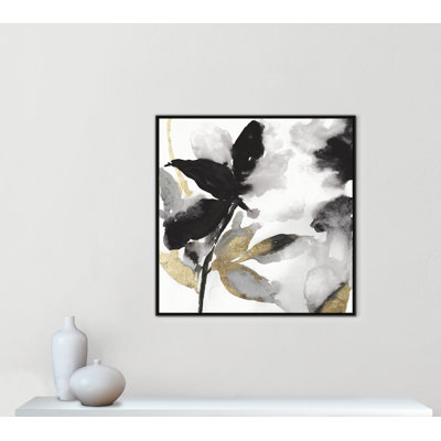 «Black Petals Black Leaves I Print» par Asia Jensen