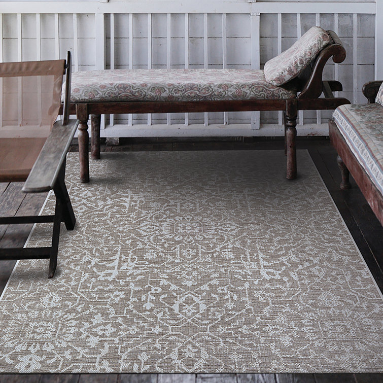 Tapis ivoire Ikat